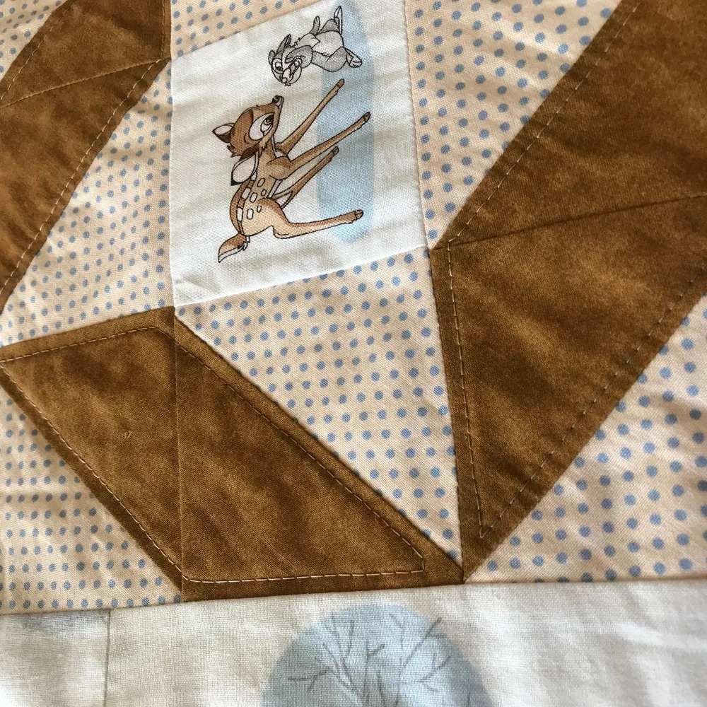 HANDCRAFTED BAMBI BABY QUILT 40 X 50